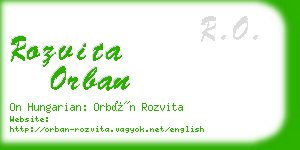 rozvita orban business card